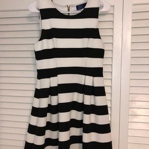 Black and white striped dress